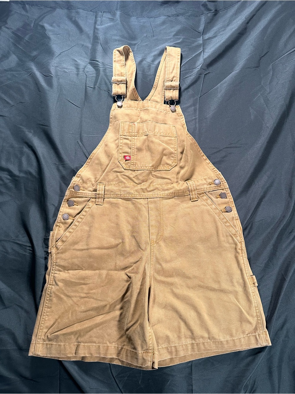 Dickies Short Overalls Tan Women’s Medium Retro Workwear Carpenter Bib Y2K
